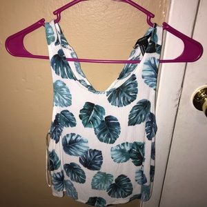 rue21 tank blue leaves